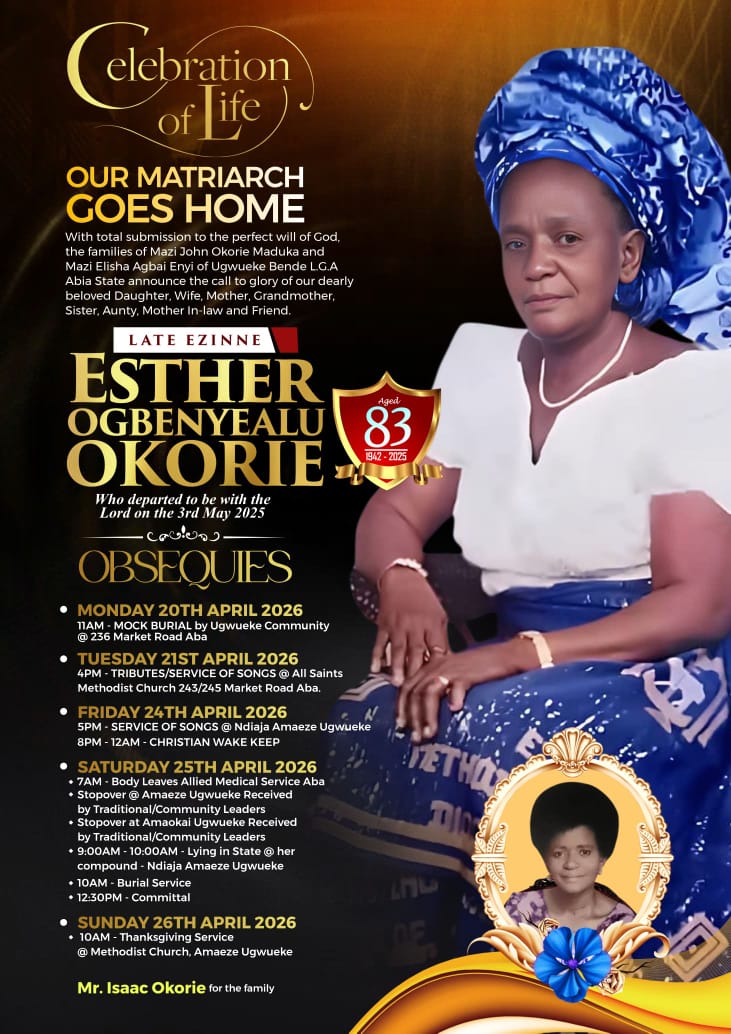 Mary Okorie mother's burial